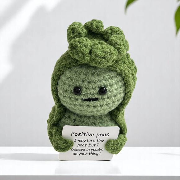Positive Peas Plush Motivational Message Mini Friend Comfort Companion Green - Picture 8 of 11